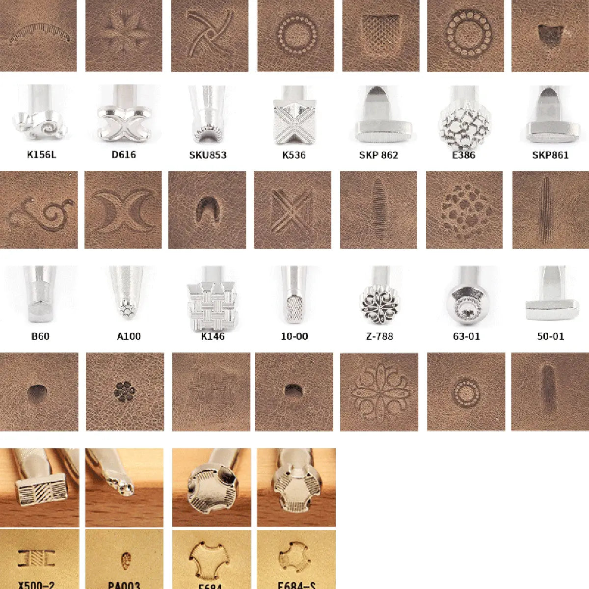 Individual Leather Tooling Stamps.