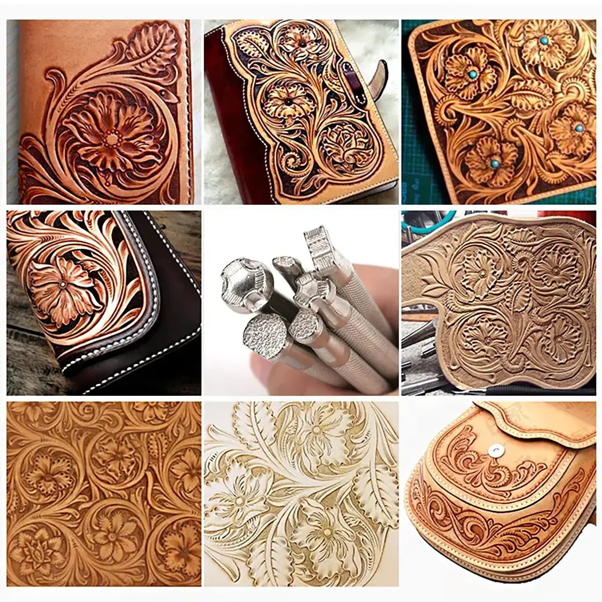 Leather Tooling 6 Piece Stamp Set