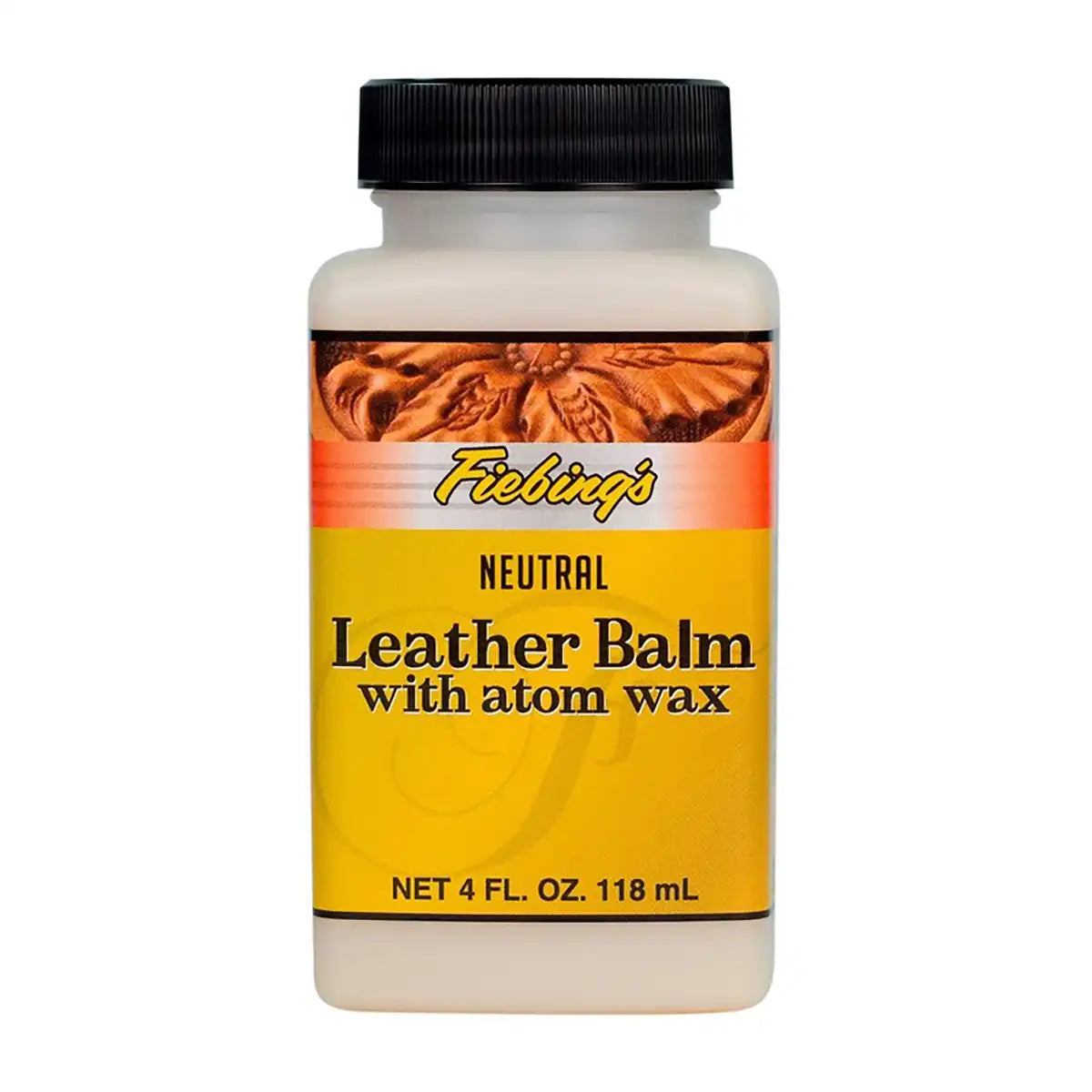 Fiebings Leather Balm with Atom Wax 4 Ounce Bottle.