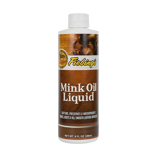 Fiebings Mink Oil Liquid 8 Ounce Bottle.