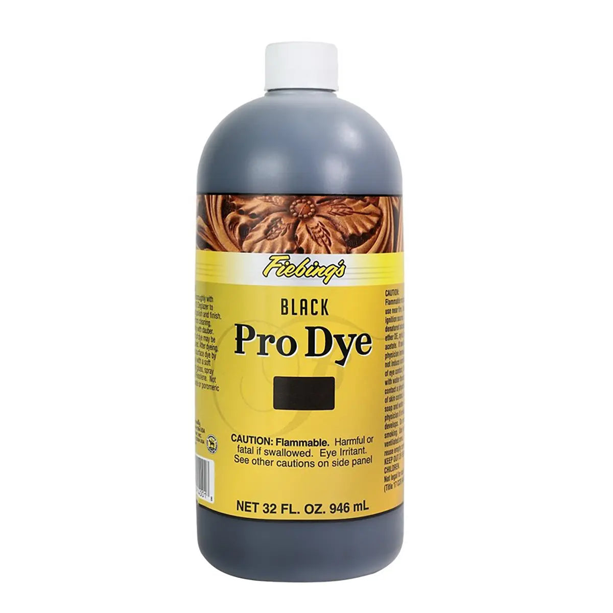 Fiebings Pro Dye 32 Ounce Bottle, Black.