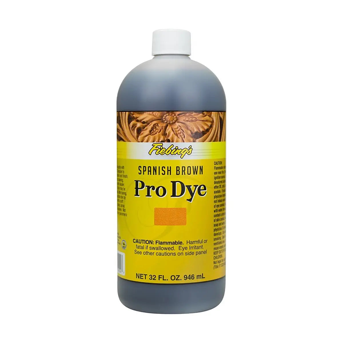Fiebings Pro Dye 32 Ounce Bottle, Spanish Brown.