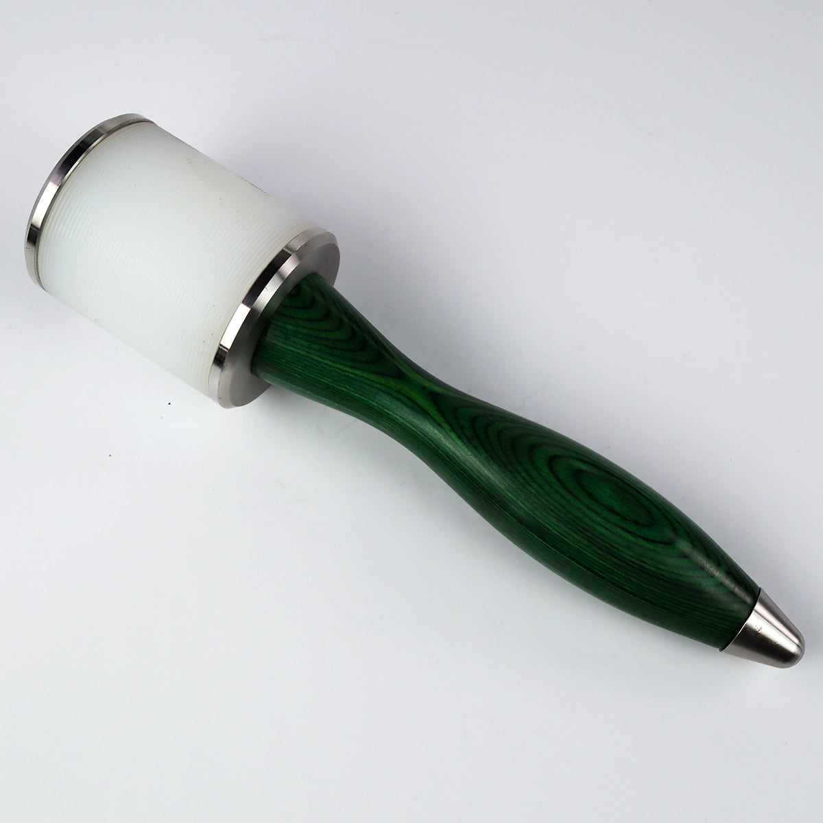 Green 14 Ounce Leather Maul for Leatherworking.