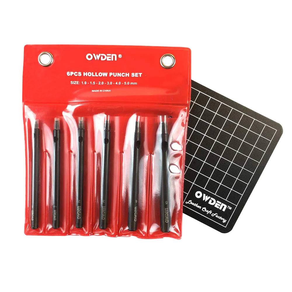 Owden Leather Hole Punch Set 6 Pieces 1-5mm.