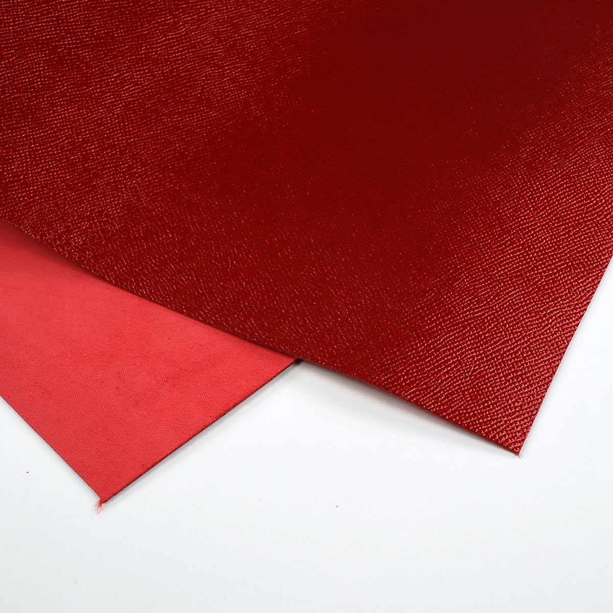 Red Saffiano Style Upholstery Leather Pieces.