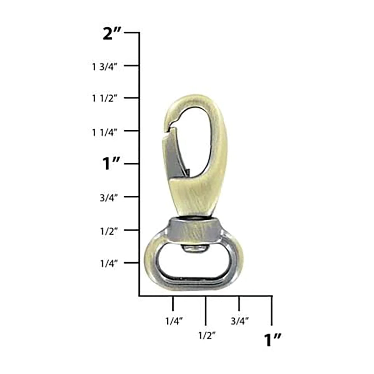 Antique Brass Swivel Snap Lobster 0.5 Inch.