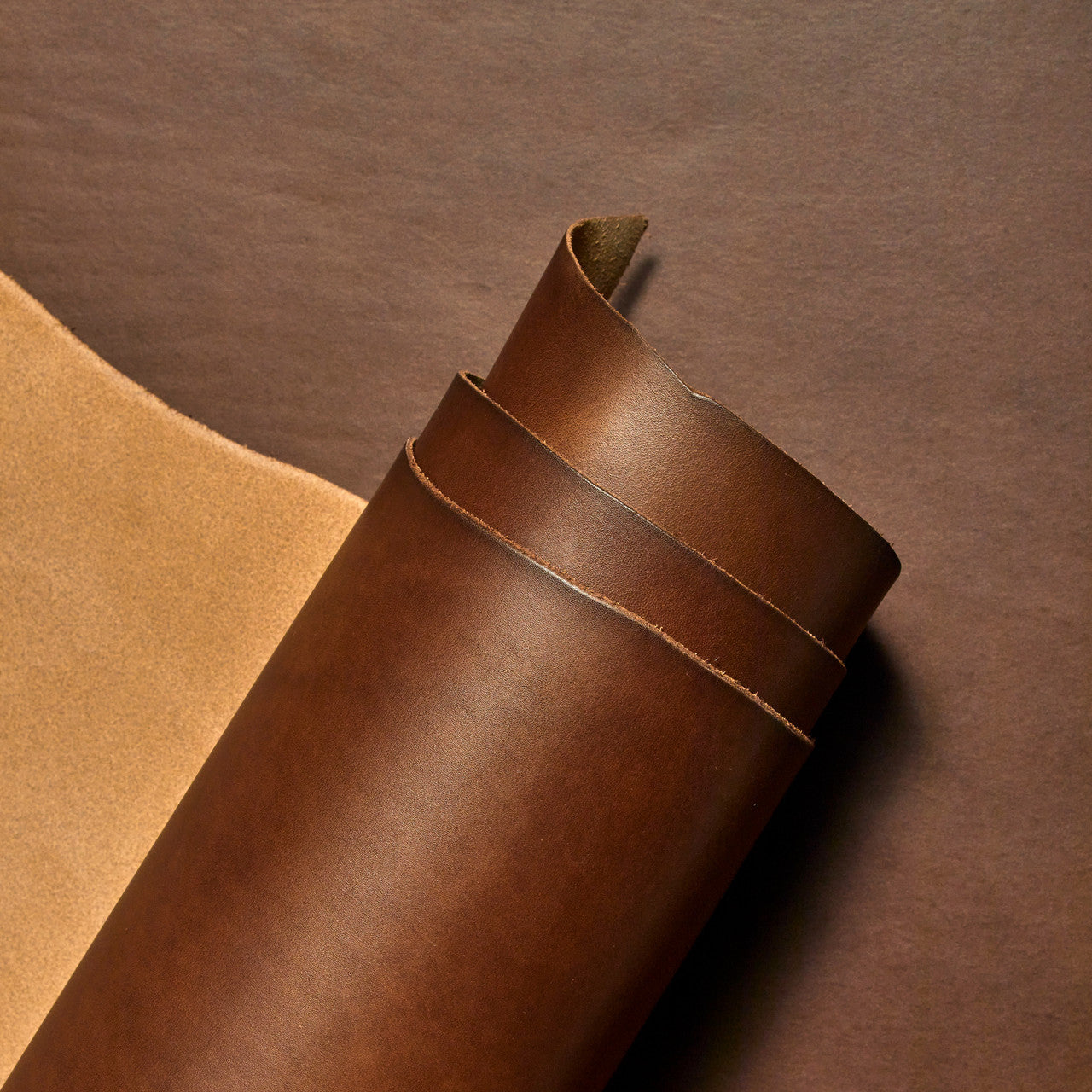 Conceria Italian Vachetta Tatano Medium Brown 3-4oz Leather Panel