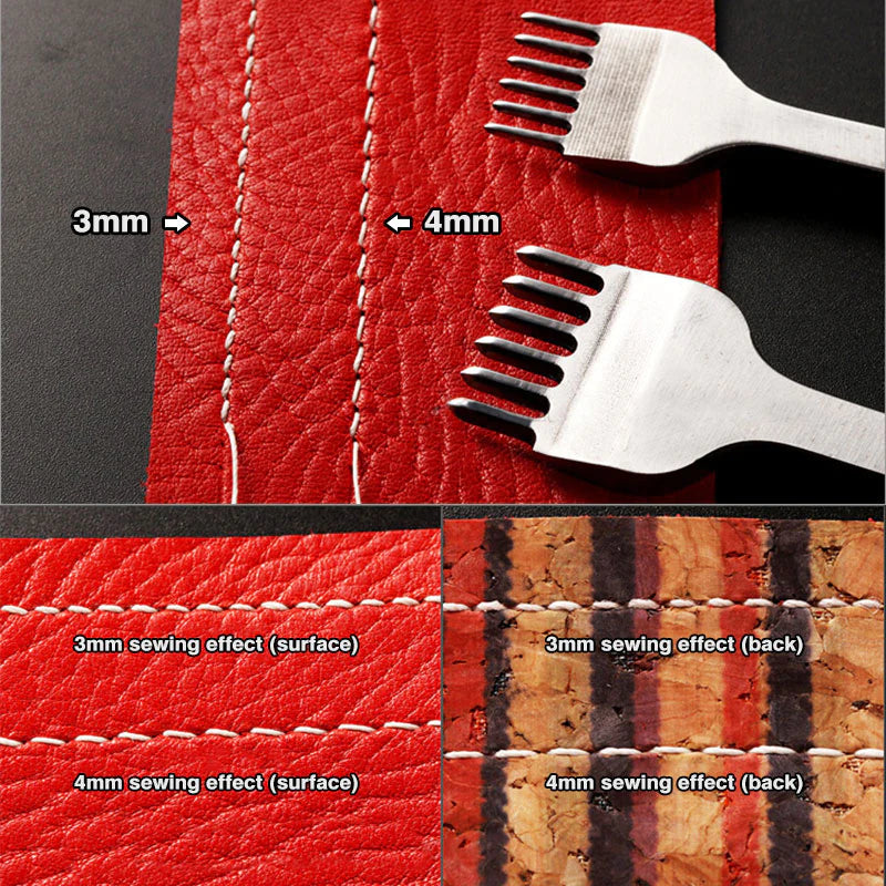 Wuta Polished Stitching Chisel Punch Set 4mm.