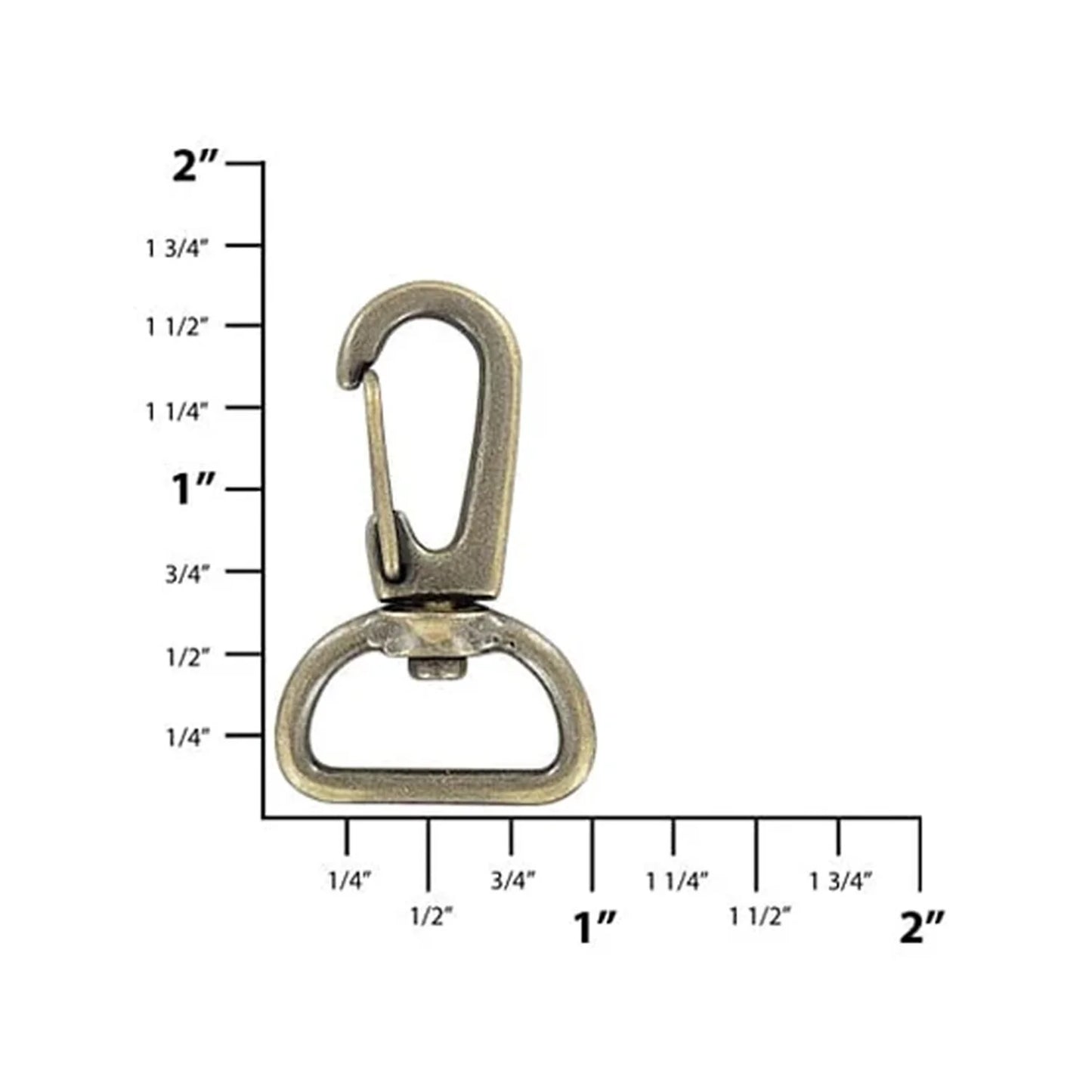 Antique Brass Lever Swivel Snap, 3/4 Inch.