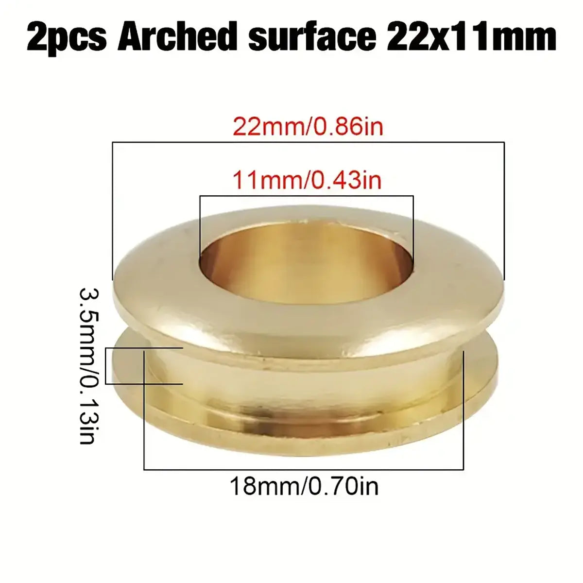 Arched Solid Brass Eyelets 2 Pack