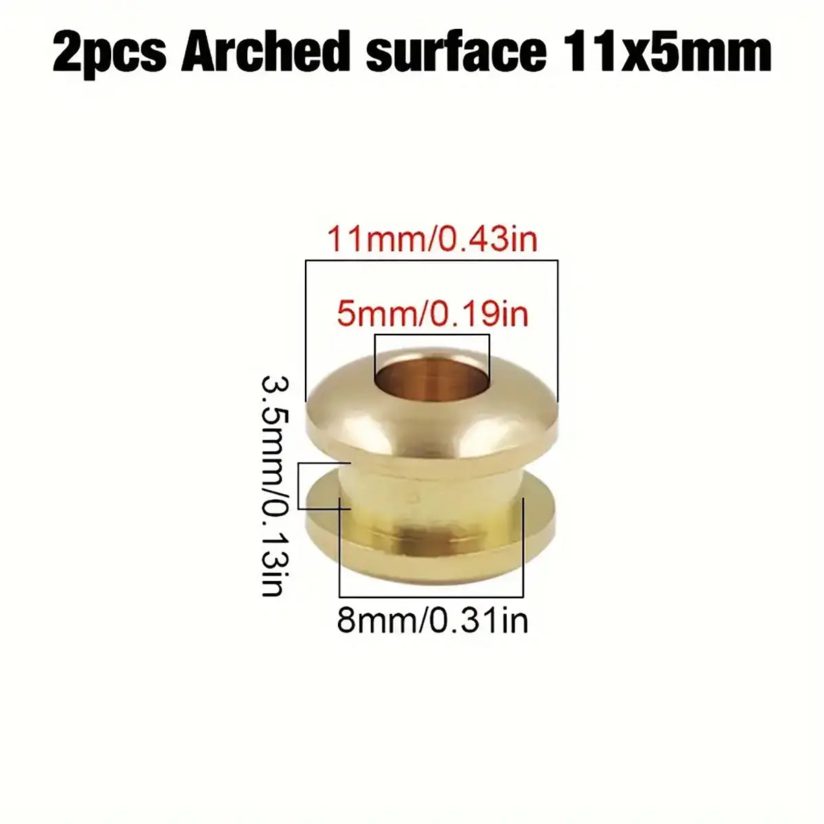 Arched Solid Brass Eyelets 2 Pack
