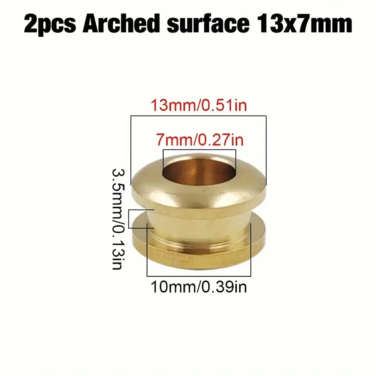 Arched Solid Brass Eyelets 2 Pack
