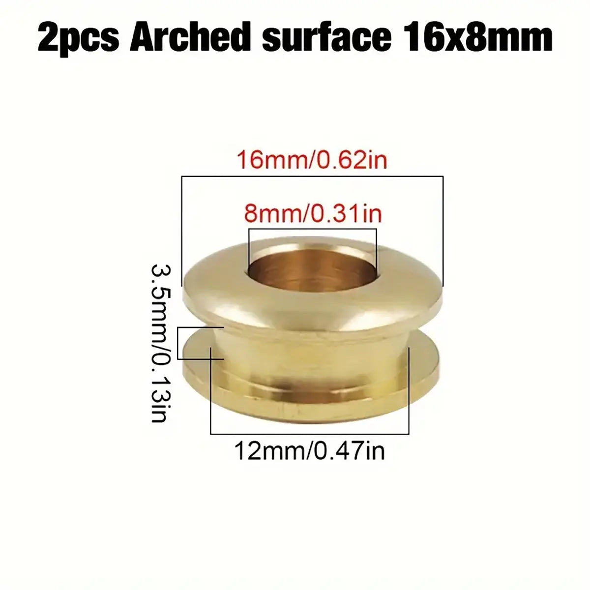 Arched Solid Brass Eyelets 2 Pack