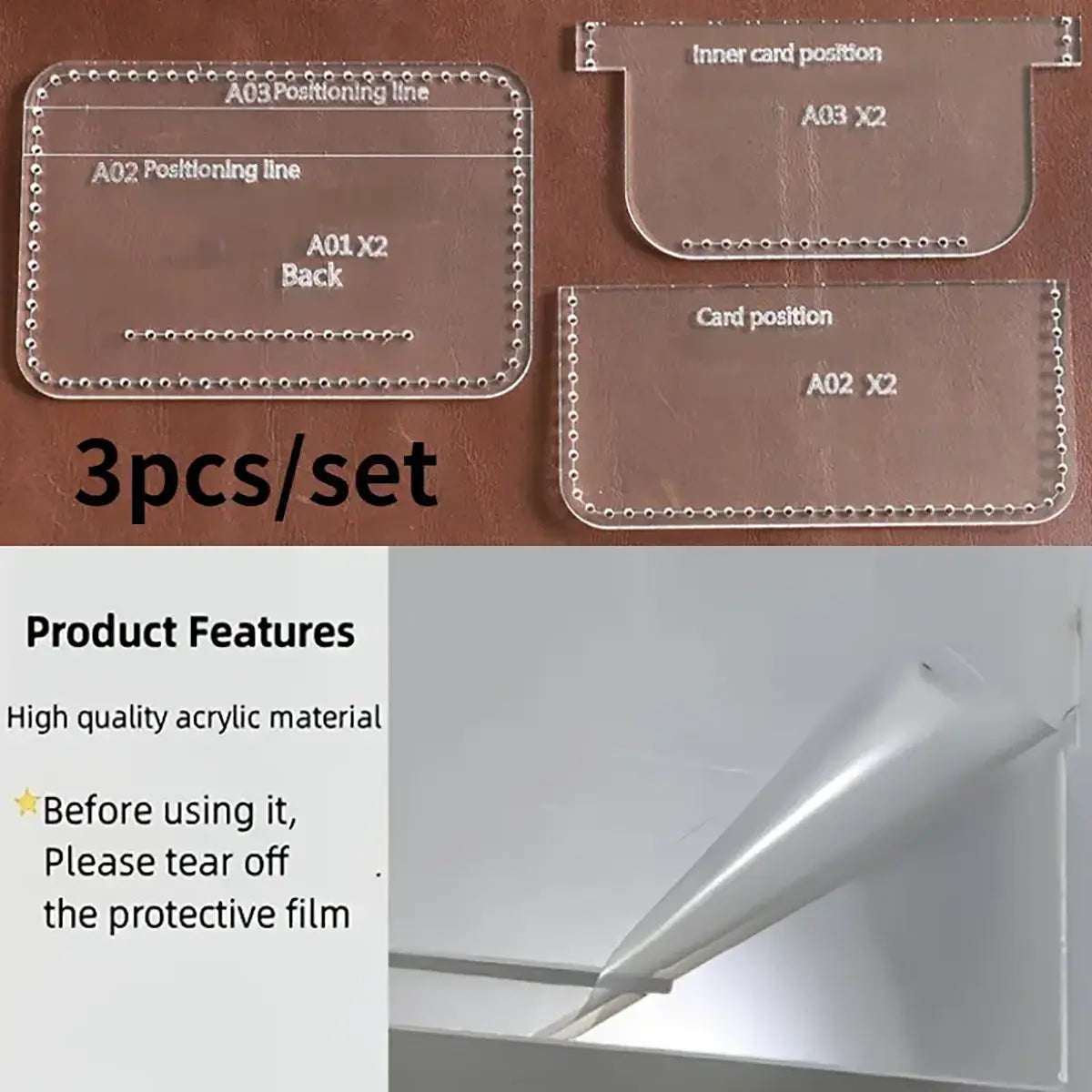 Basic Card Wallet Acrylic Template.