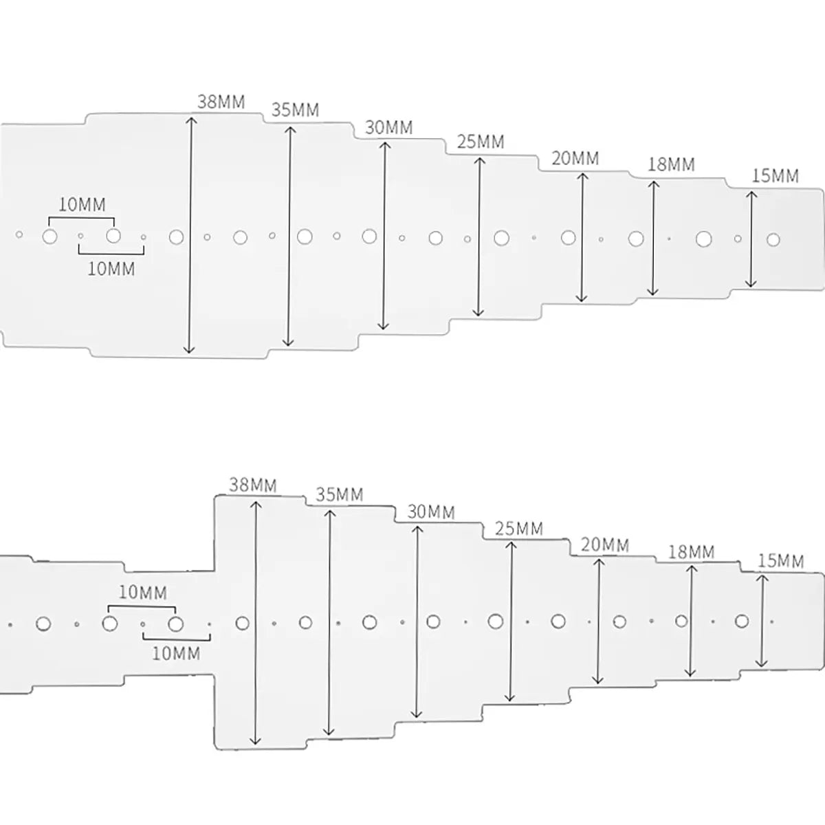 Watchband and Small Strap Center Finder Templates for Leathercraft.