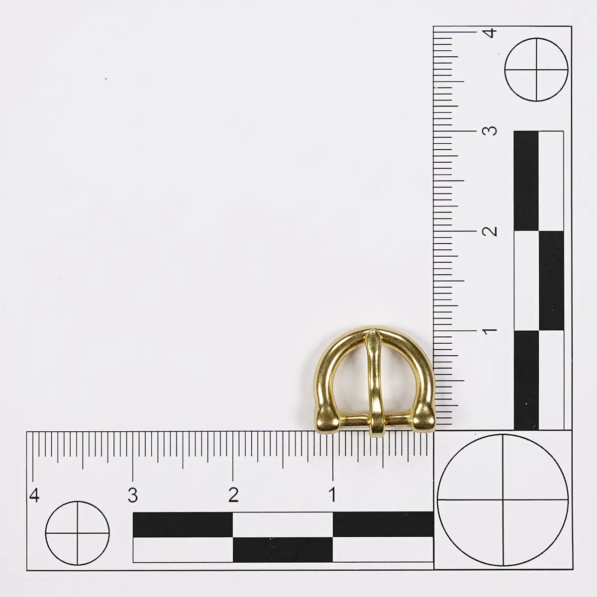Solid Brass Round Heel Bar Buckle, 0.75 Inch.