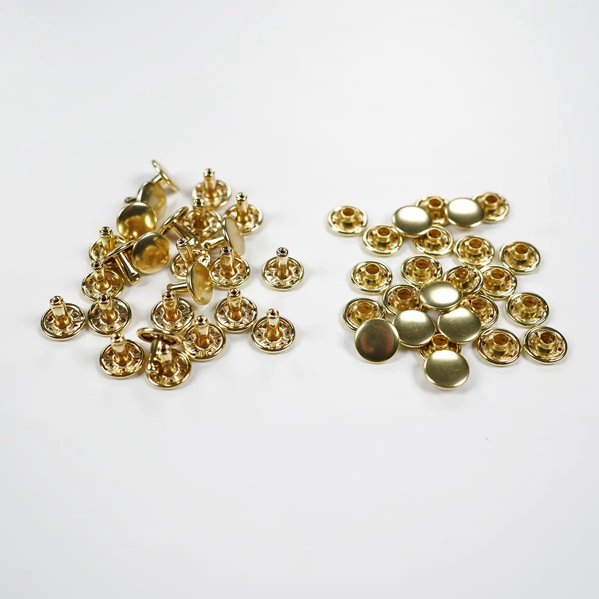 11mm x 9.5mm Solid Brass Double Cap Rivets 25 Pack