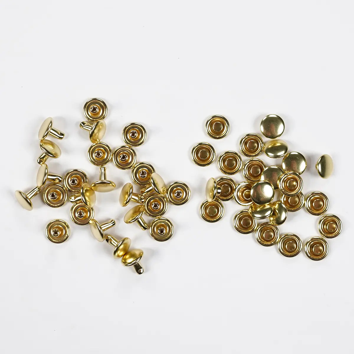 9.2mm x 7.9mm Solid Brass Double Cap Rivets 25 Pack