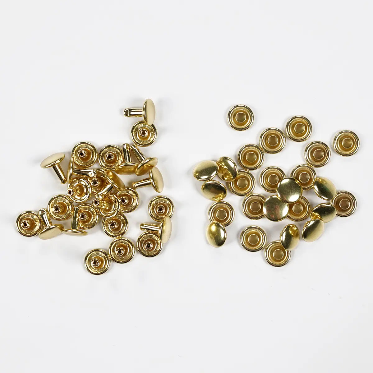 9.2mm x 9.5mm Solid Brass Double Cap Rivets 25 Pack.