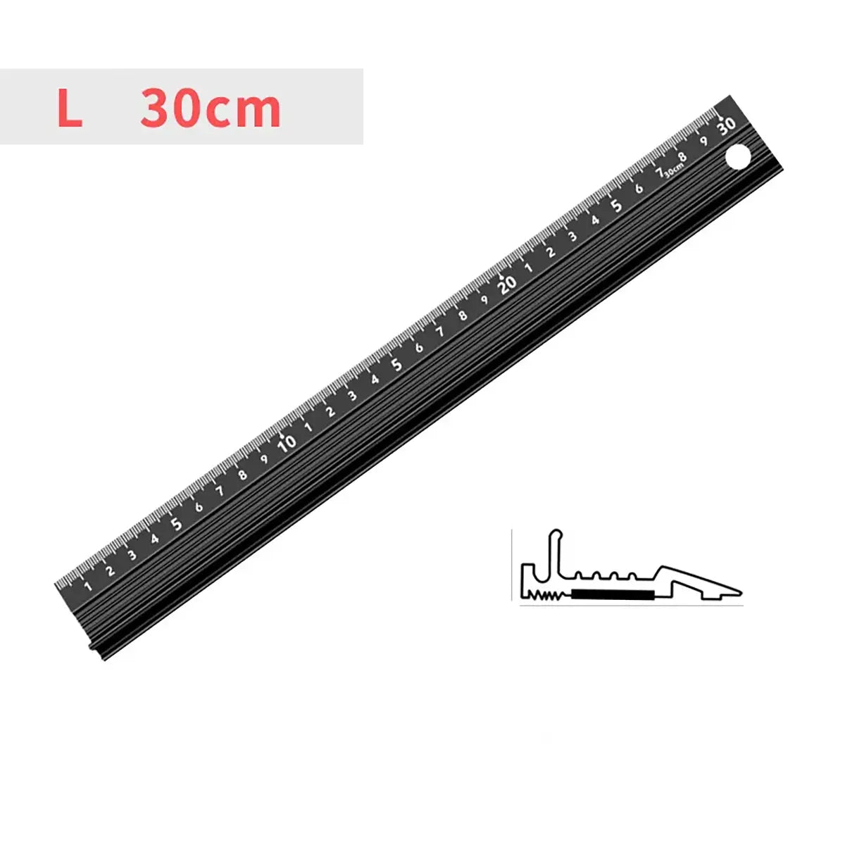 Black Aluminum Safety Ruler