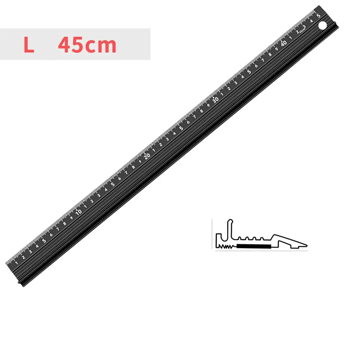 Black Aluminum Safety Ruler