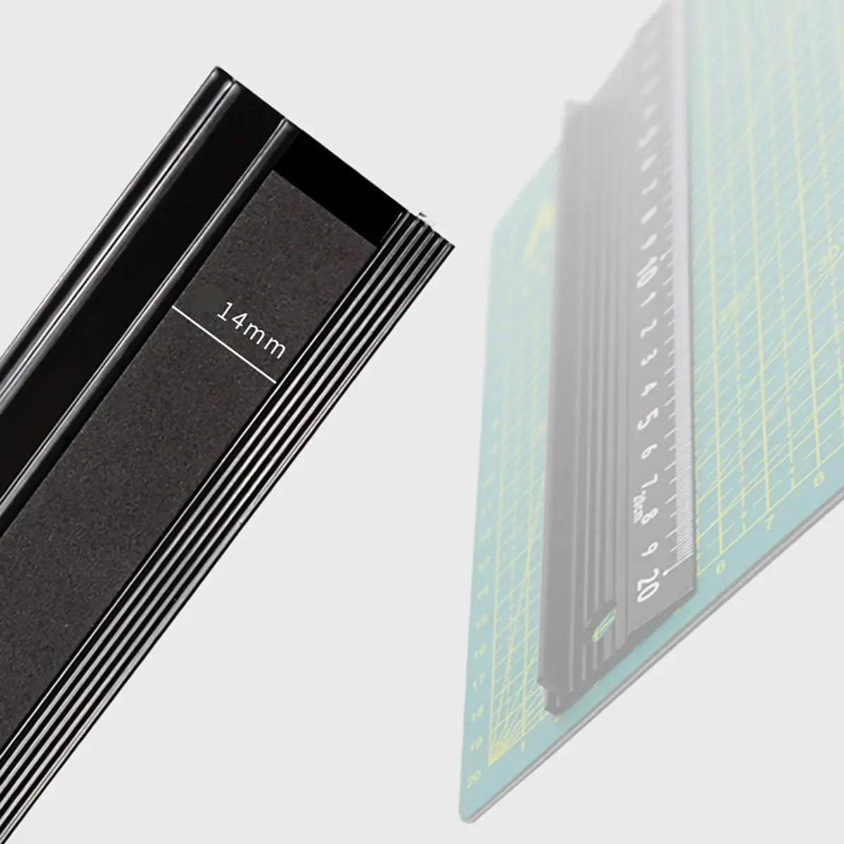 Black Aluminum Safety Ruler