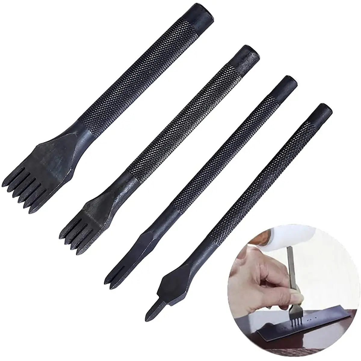 Black Stitching Chisel 4 Piece Set