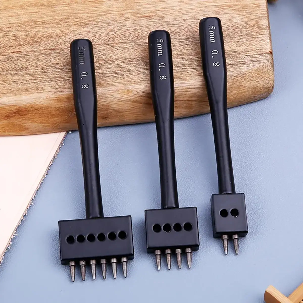 Leather Stitching Hole Punch Set, Black, 4mm or 5mm.