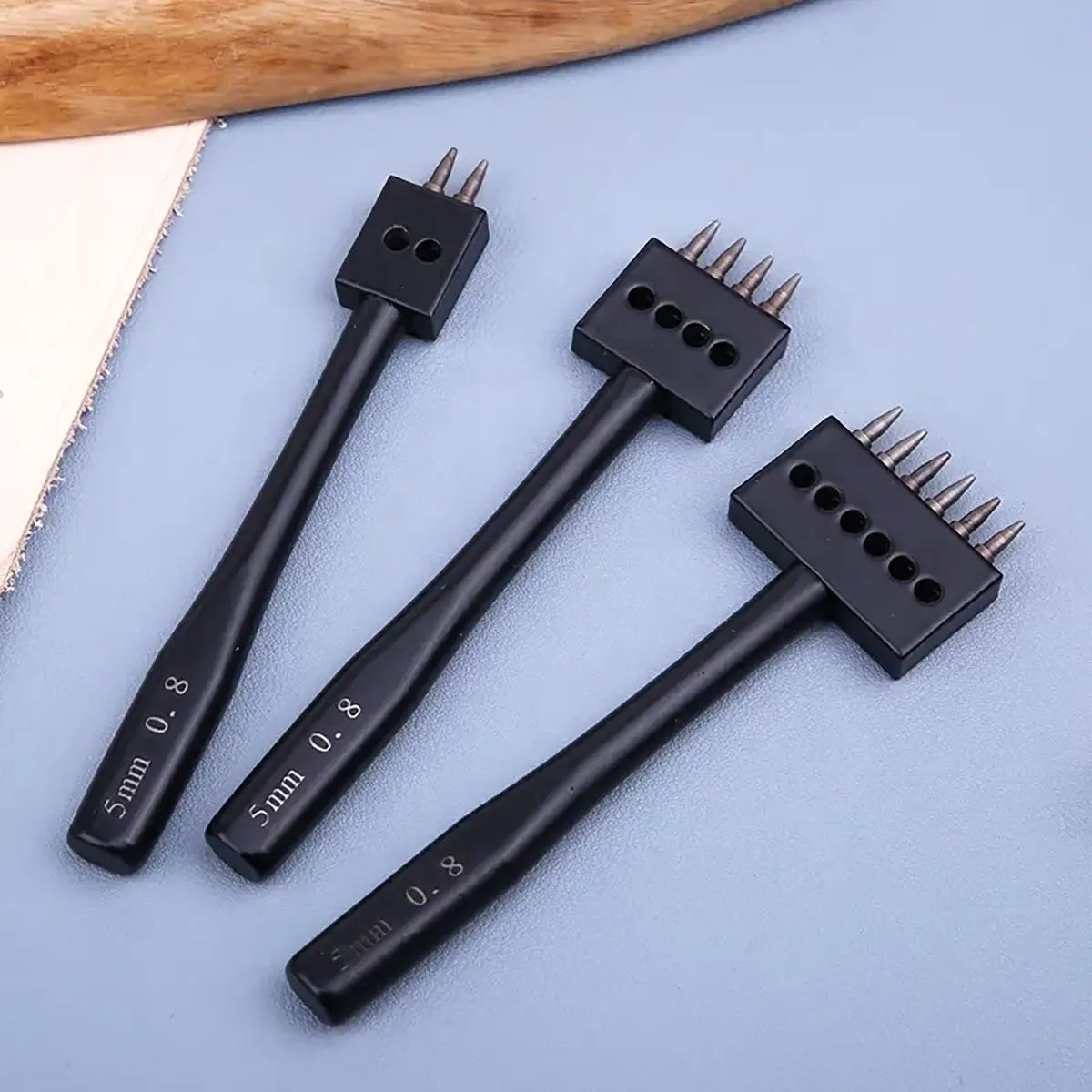 Leather Stitching Hole Punch Set, Black, 4mm or 5mm.