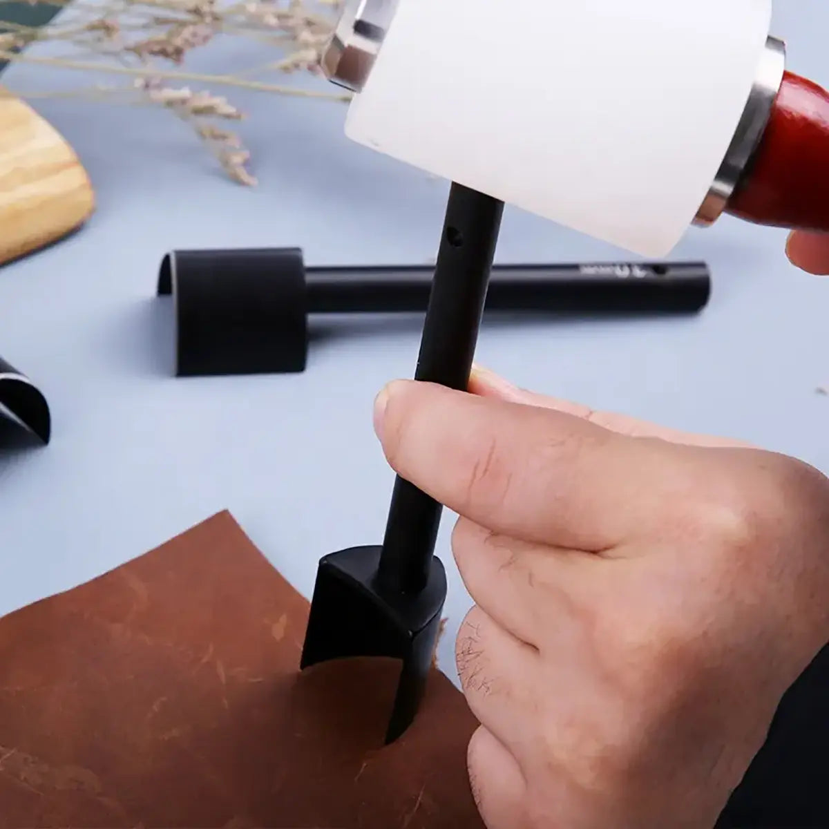 Black V-Shaped Leather Cutter 3 Piece Set, 25mm, 30mm, 40mm.