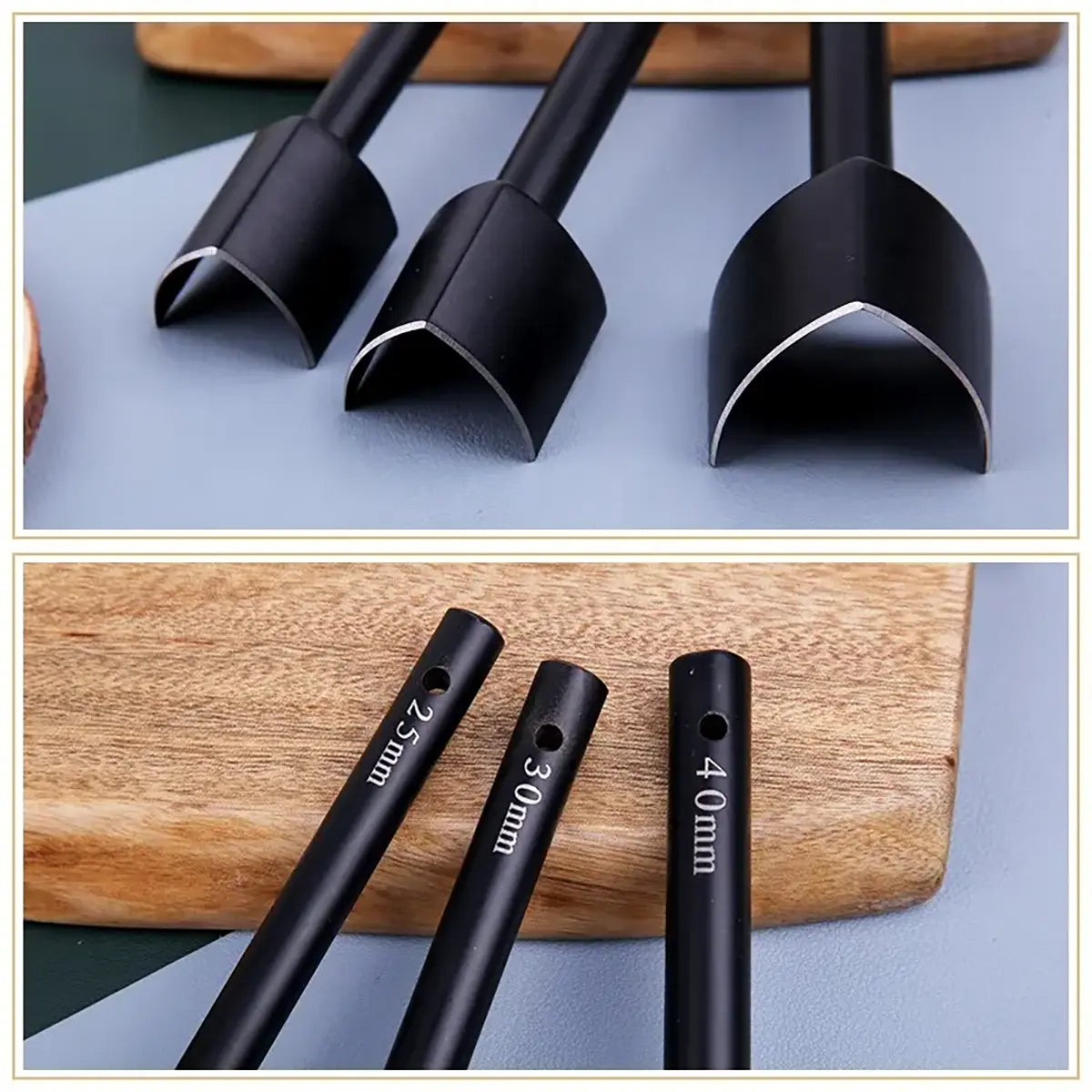 Black V-Shaped Cutter 3 Piece Set