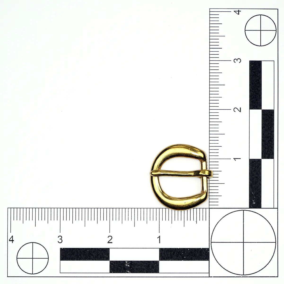Solid Brass Curved Heel Bar Buckle, 5/8 Inch.