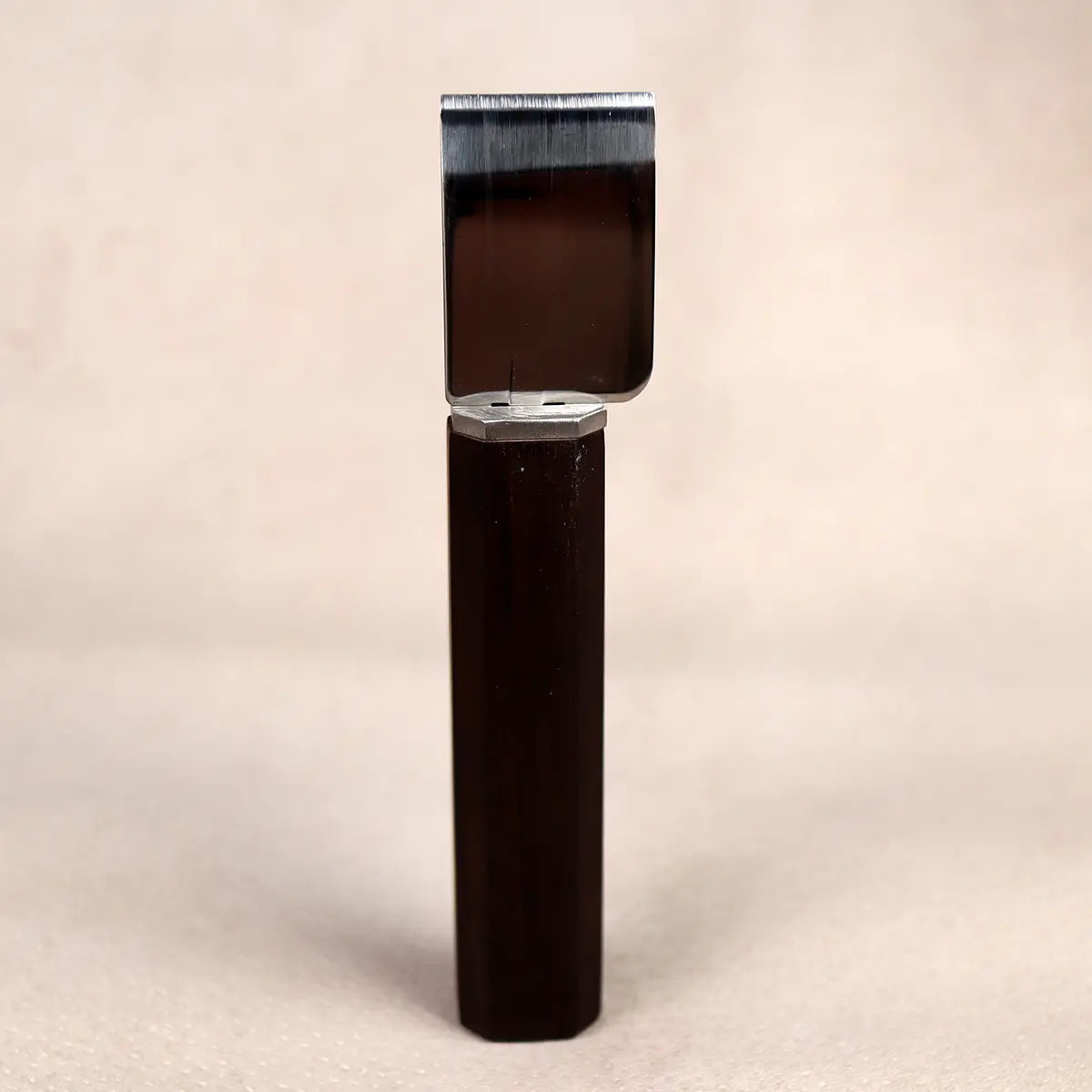 Straight Leather Skiving Knife with Brown Handle.