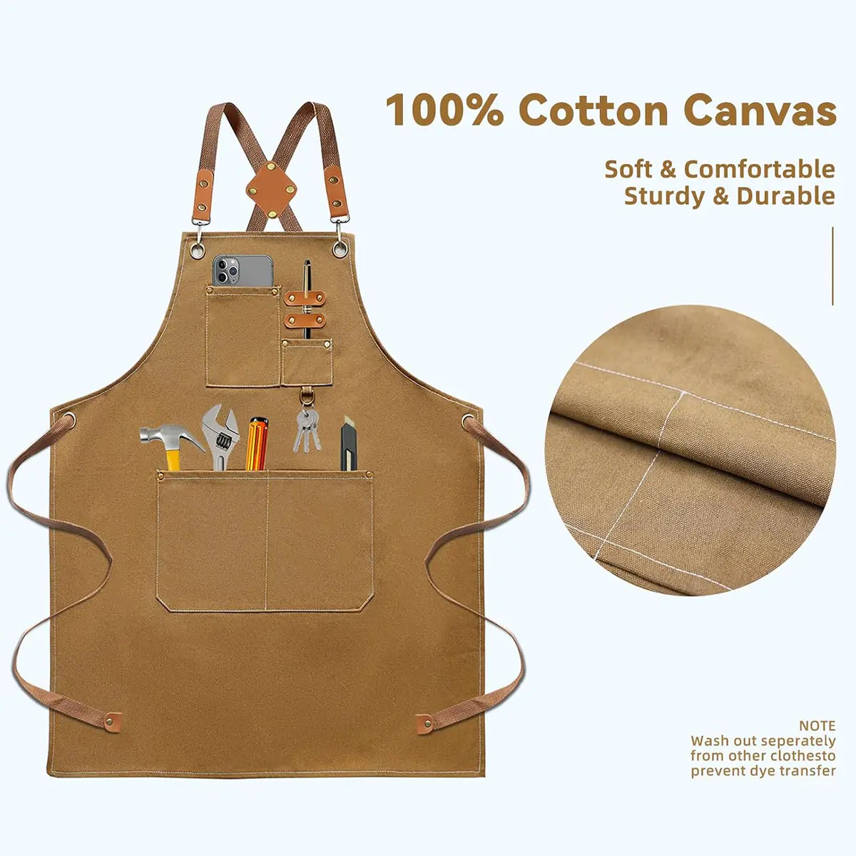 Cotton Canvas Work Apron for Leatherworkers.