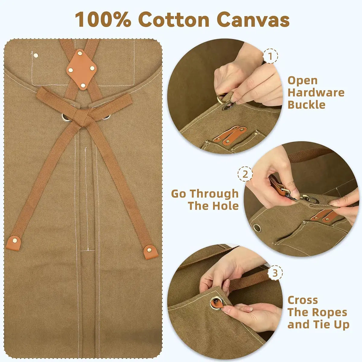 Cotton Canvas Work Apron for Leatherworkers.