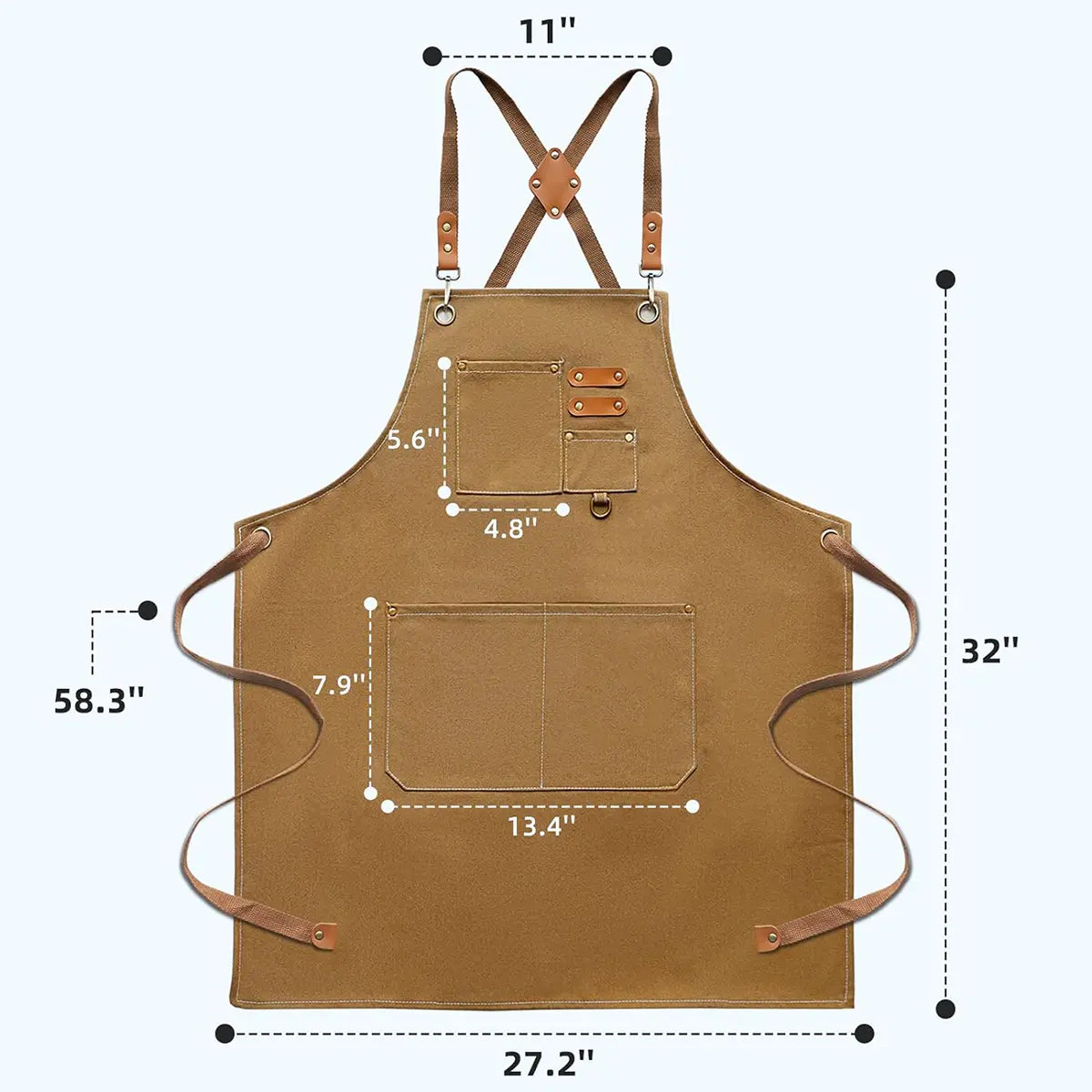 Cotton Canvas Work Apron for Leatherworkers.