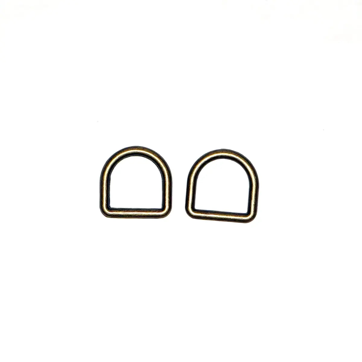 Antique Brass Cast D-Ring, 1/2 Inch, 2 Pack.