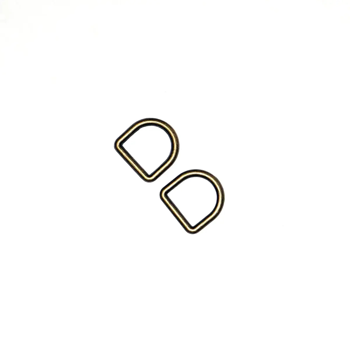 Antique Brass Cast D-Ring, 1/2 Inch, 2 Pack.