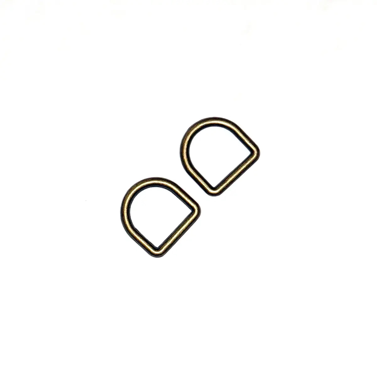 Antique Brass Cast D-Ring, 1/2 Inch, 2 Pack.