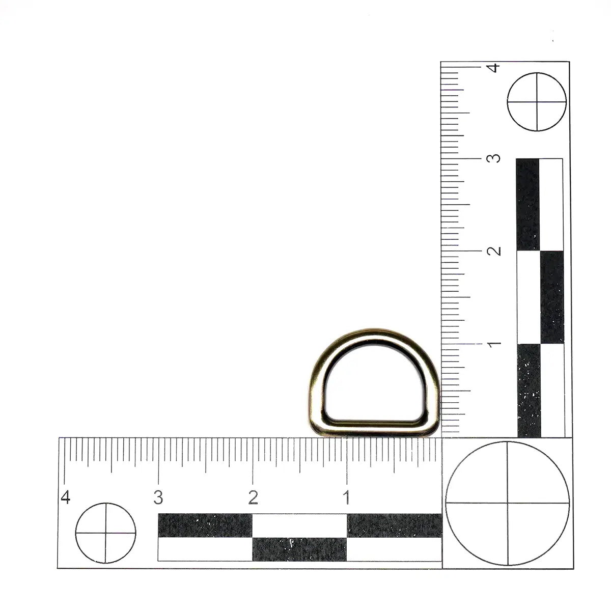 Antique Brass Cast D-Ring, 1 Inch.