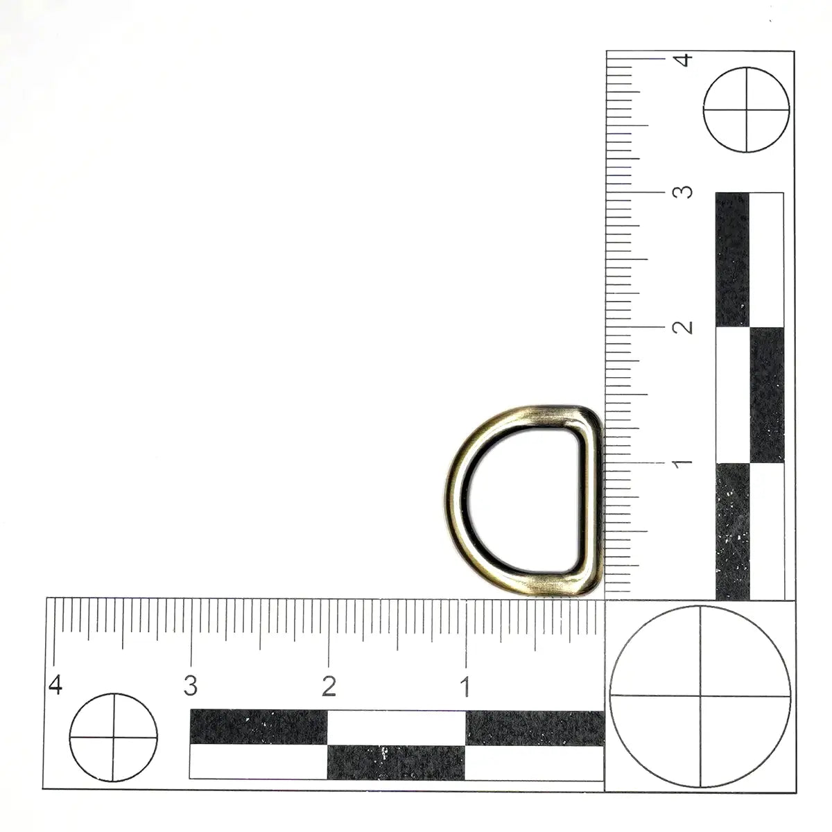 Antique Brass Cast D-Ring, 1 Inch.