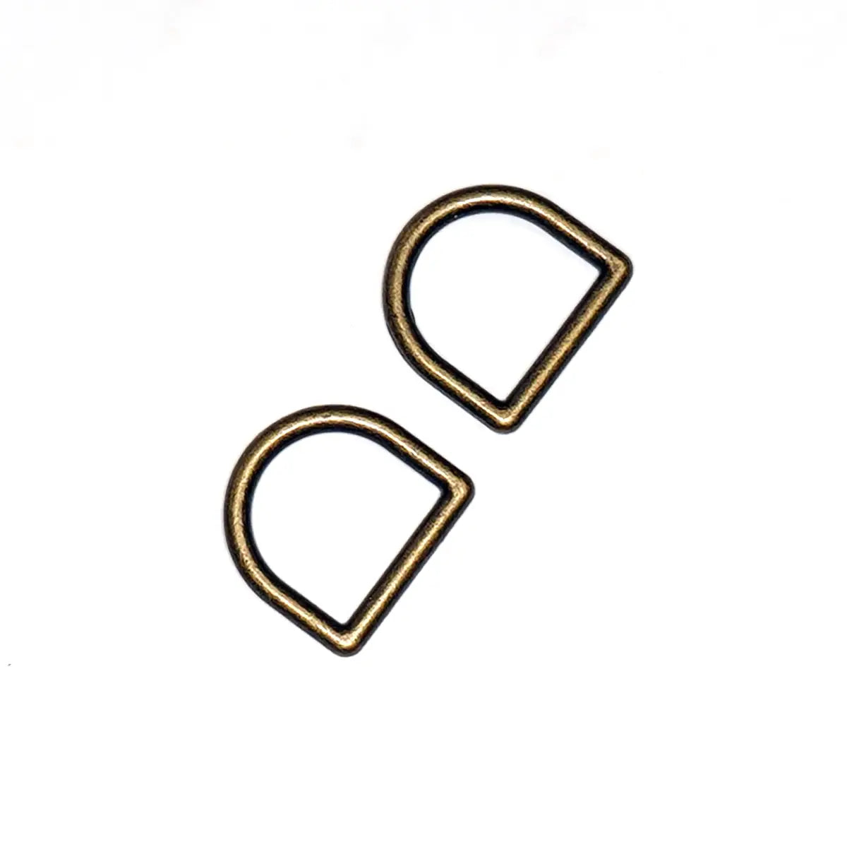 Antique Brass Cast D-Ring, 5/8 Inch, 2 Pack.