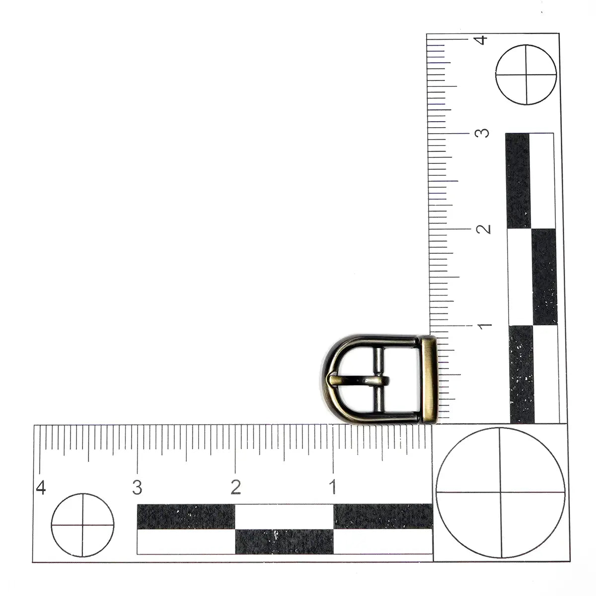 Antique Brass Center Bar D Buckle, 5/8 Inch.