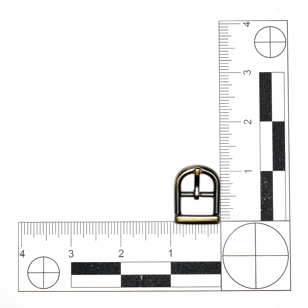 Antique Brass Center Bar D Buckle, 5/8 Inch.