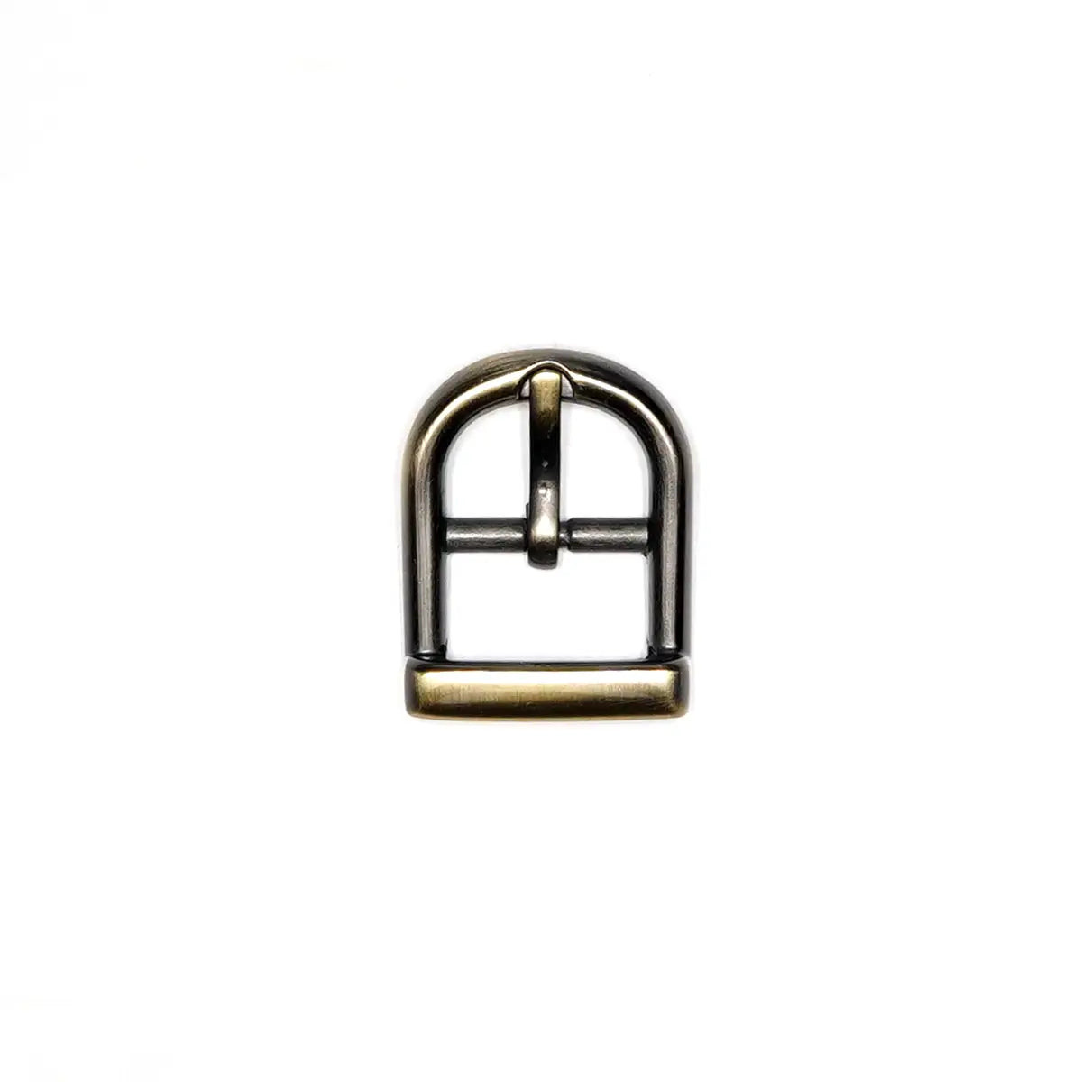Antique Brass Center Bar D Buckle, 5/8 Inch.