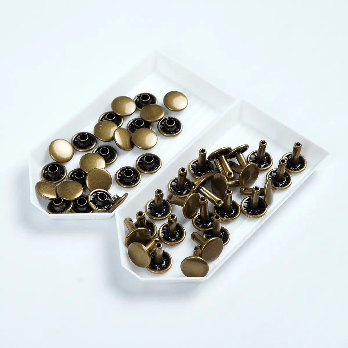 Antique 11mm x 12.7mm Solid Brass Double Cap Rivets 25 Pack