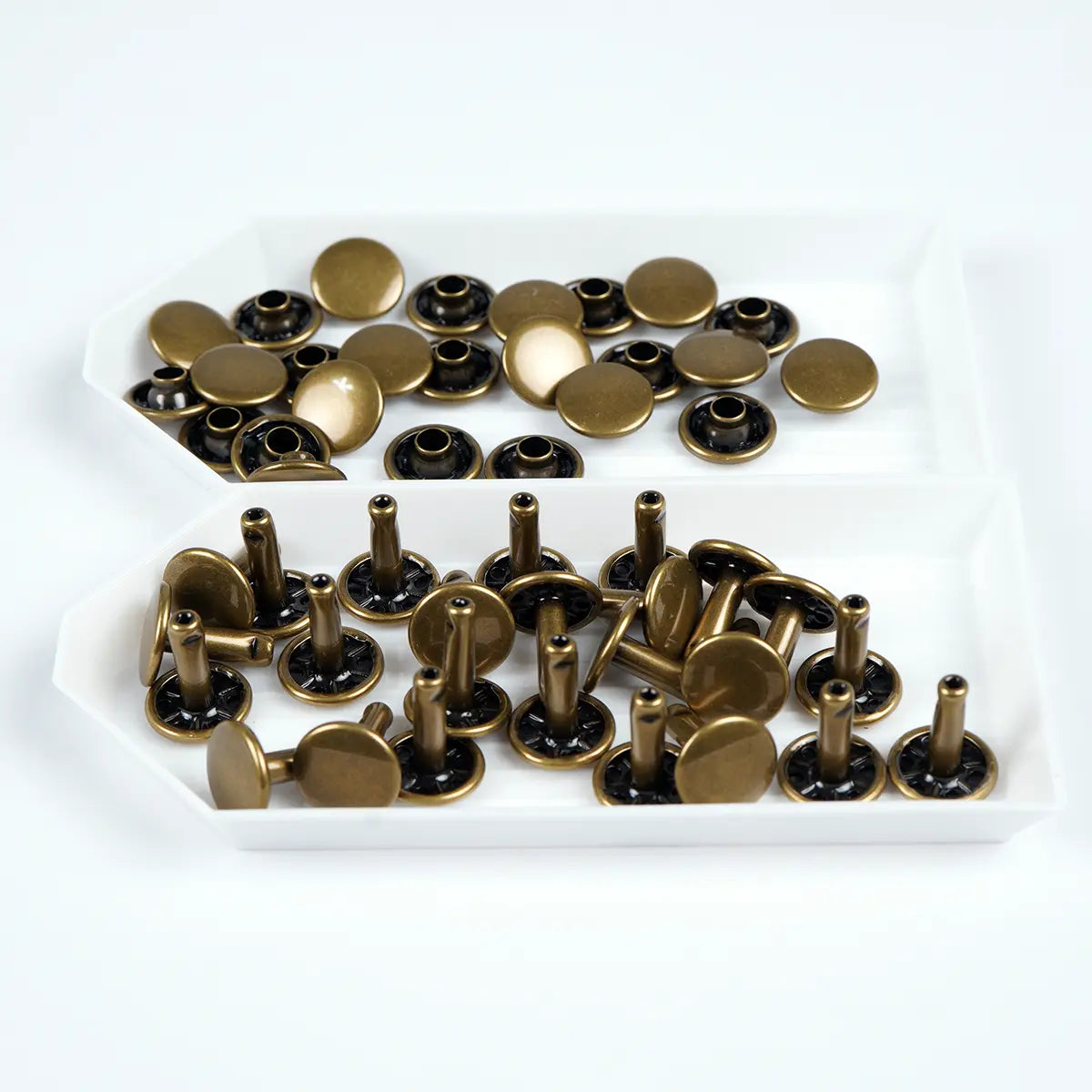 Antique 11mm x 12.7mm Solid Brass Double Cap Rivets 25 Pack