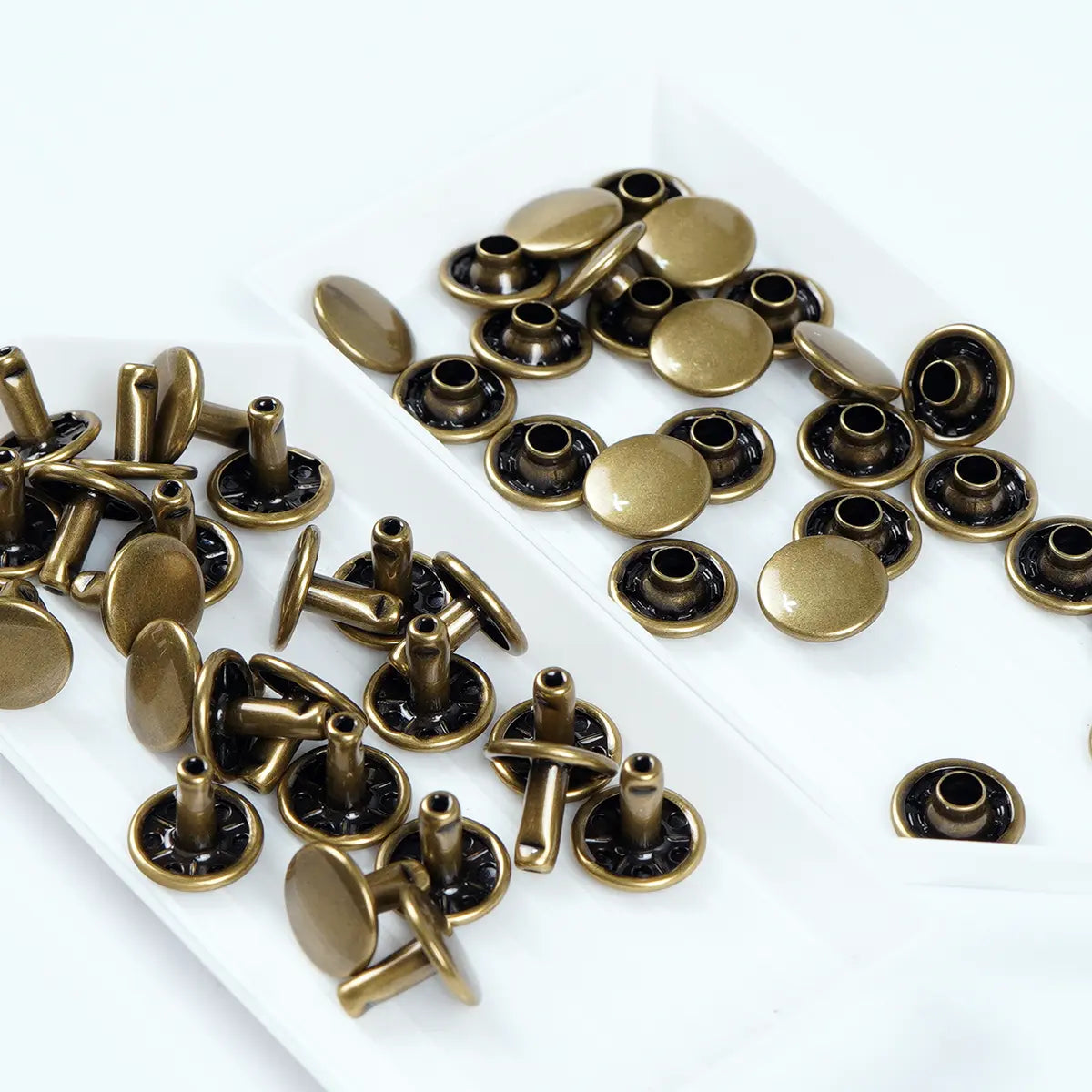 Antique 11mm x 9.5mm Solid Brass Double Cap Rivets 25 Pack