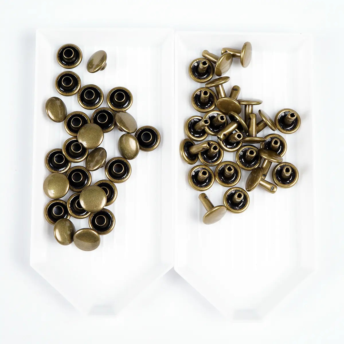 Antique 9.2mm x 9.5mm Solid Brass Double Cap Rivets 25 Pack