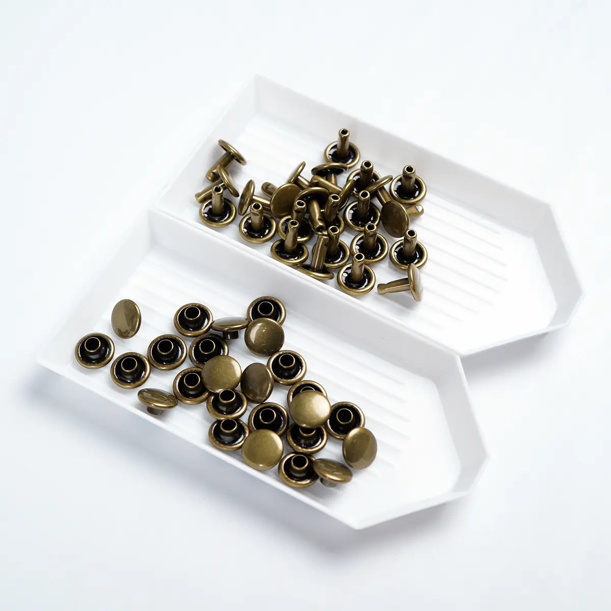 Antique 9.2mm x 9.5mm Solid Brass Double Cap Rivets 25 Pack